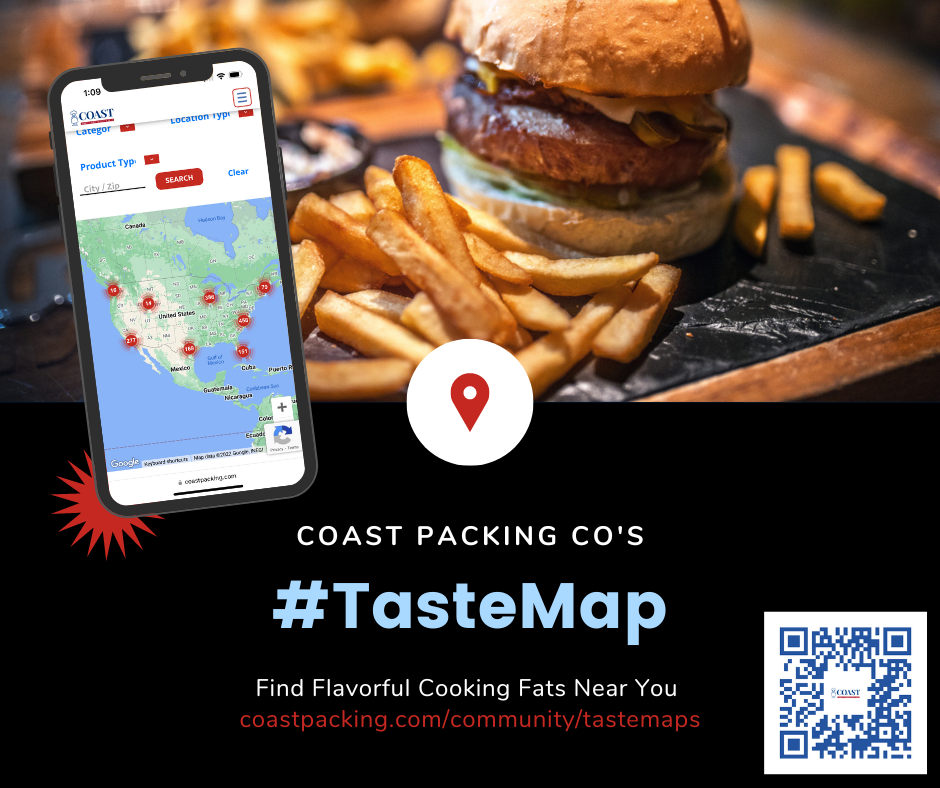 Coast Packing Formally Unveils National TasteMap™ -- Interactive Tool Offers Realtime Access to 1500+ Spots Where Diners Can Taste the Difference Lard and Beef Tallow Make in Popular Dishes 