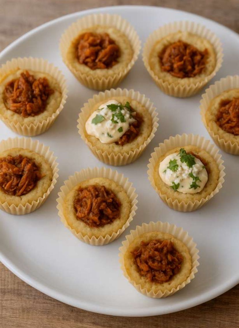 Smoky Pork Lard Tamale Bites with Roasted Corn Cream Sauce