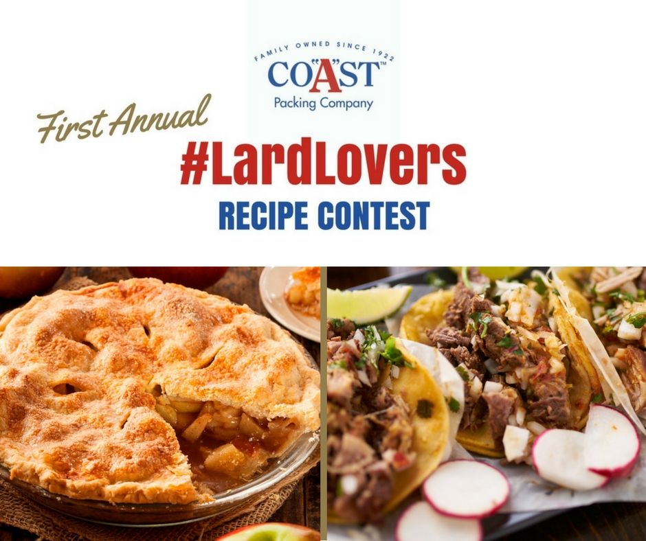 For Those Who Delight in Praising the Lard, Coast Packing Announces First-Ever #LardLovers Recipe Contest